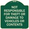 Signmission Designer Series-Not Responsible For Theft Or Damage To Vehicles Or Contents, 18" x 18", G-1818-9806 A-DES-G-1818-9806 - alternate 1